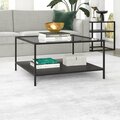 Hudson & Canal 32 in. Sivil Square Coffee Table with Metal Shelf Blackened Bronze CT1682